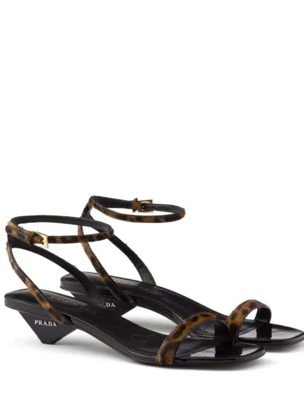 Prada Leather Leopard Print Sandal 36.5 - Picture 2 of 7
